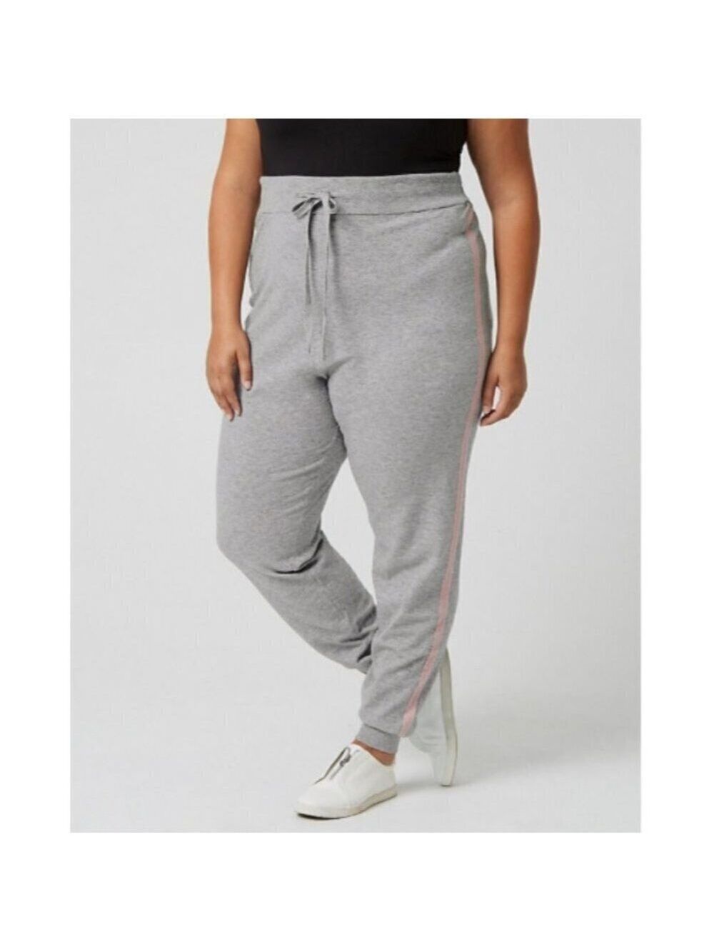 Women Le Chateau Viscose Blend Side Stripe Track Pant Size 1X